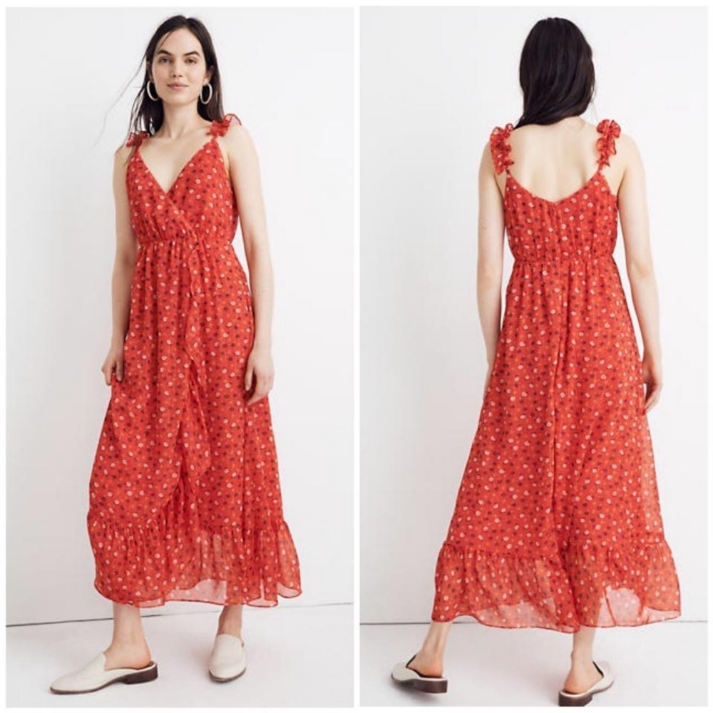 Madewell Tulip Red Floral Dress